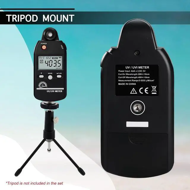 Alt view image 7 of 7 - UV Meter Digital UVB Meter, 280-400 nm UV Index Meter with UV and UVI Switchable, 0-5000 W/cm² Measuring Range UV Detector with 100 Groups Data Record, UV Index Meter for Reptiles, etc.