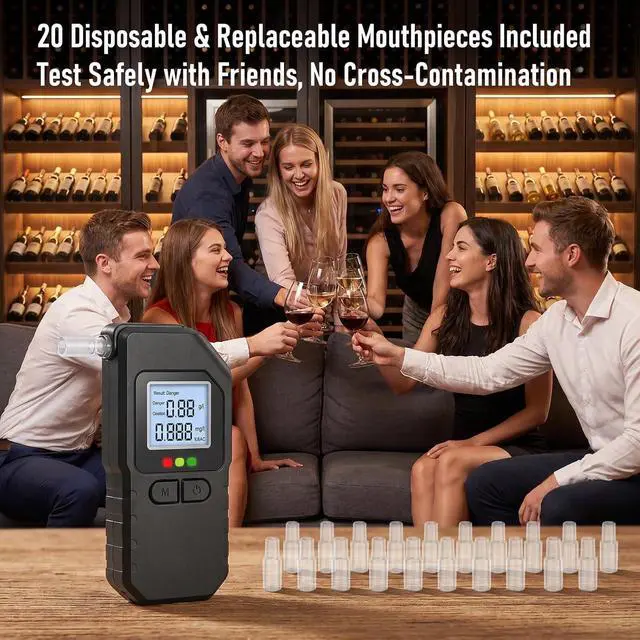 Alt view image 7 of 7 - Breath Alcohol Tester, Breathalyzer, Dual Sensor, BAC Detector