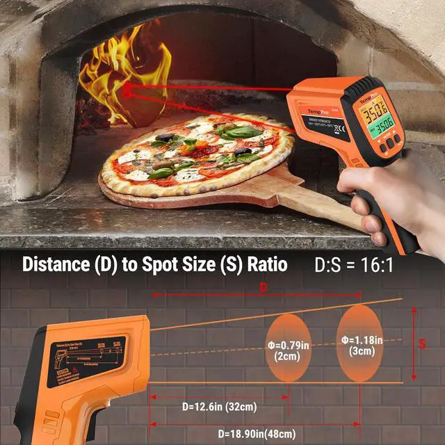 Alt view image 3 of 7 - TempScan Infrared Thermometer Gun with 2 Laser for Pizza Oven Grill