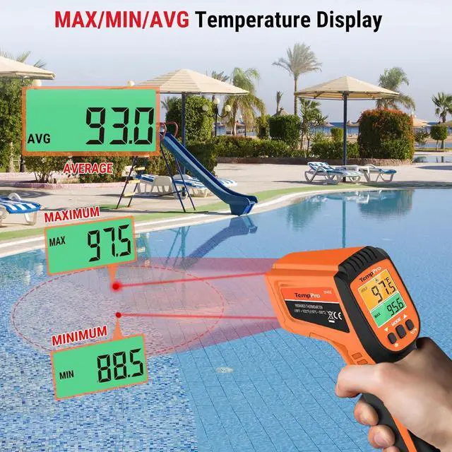 Alt view image 5 of 7 - TempScan Infrared Thermometer Gun with 2 Laser for Pizza Oven Grill
