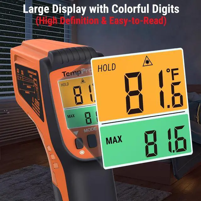 Alt view image 6 of 7 - TempScan Infrared Thermometer Gun with 2 Laser for Pizza Oven Grill