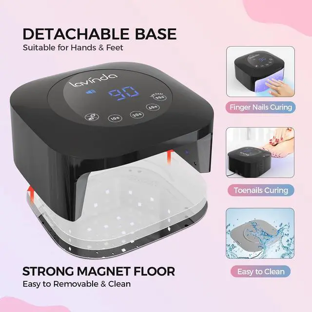 Alt view image 4 of 7 - UV LED Nail Lamp, Plug-in 54W UV Nail Light for Gel Polish Acrylic, Professional Gel Lamp with Auto Sensor Fast Curing Nails Dryer 4 Timer Settings Art Tools for Salon Home Use