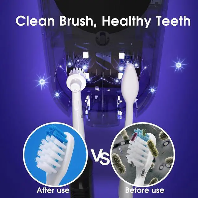 Alt view image 2 of 7 - UV Toothbrush Sanitizer Holder 2 Slots Wall Mounted Wave Sensor Auto