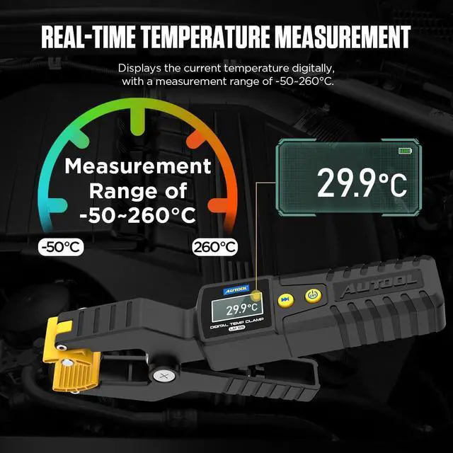 Alt view image 3 of 7 - Digital Thermometer HVAC Temperature Clamp Waveform Display