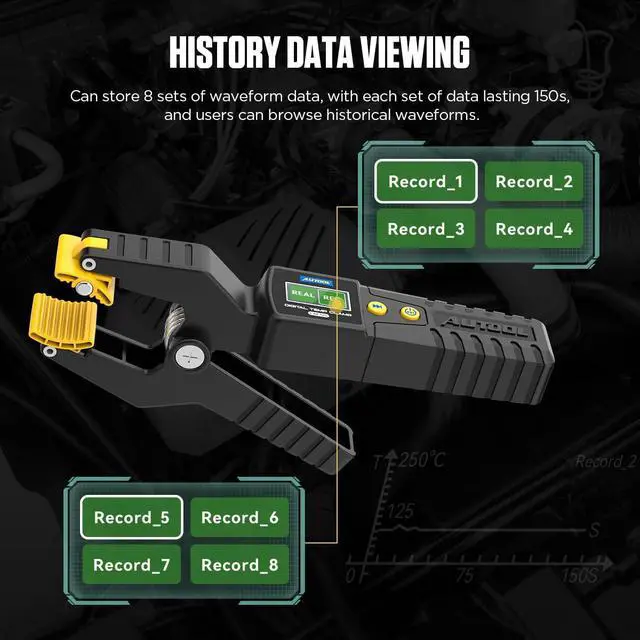 Alt view image 5 of 7 - Digital Thermometer HVAC Temperature Clamp Waveform Display