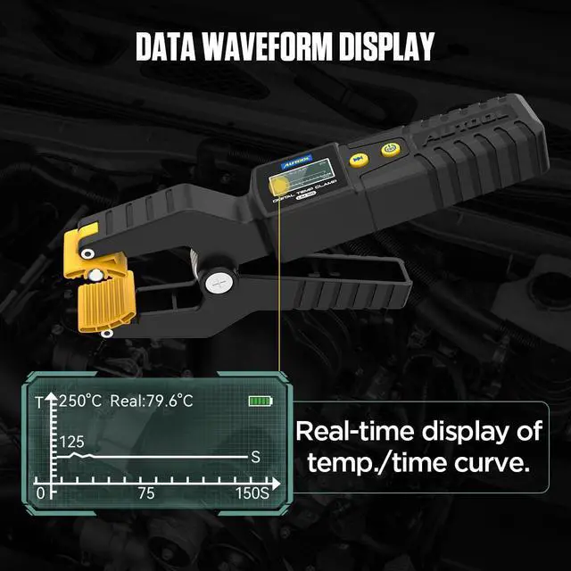 Alt view image 4 of 7 - Digital Thermometer HVAC Temperature Clamp Waveform Display