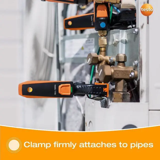 Alt view image 3 of 7 - 115i Clamp Meter - Amp Clamp for Heating & Cooling Systems - HVAC Thermometer for in-Pipe Measurements & -58° to 302 °F Measurement Range - HVAC Temperature Probe with Bluetooth & App Operation