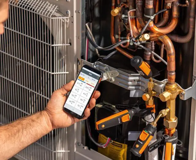Alt view image 7 of 7 - 115i Clamp Meter - Amp Clamp for Heating & Cooling Systems - HVAC Thermometer for in-Pipe Measurements & -58° to 302 °F Measurement Range - HVAC Temperature Probe with Bluetooth & App Operation