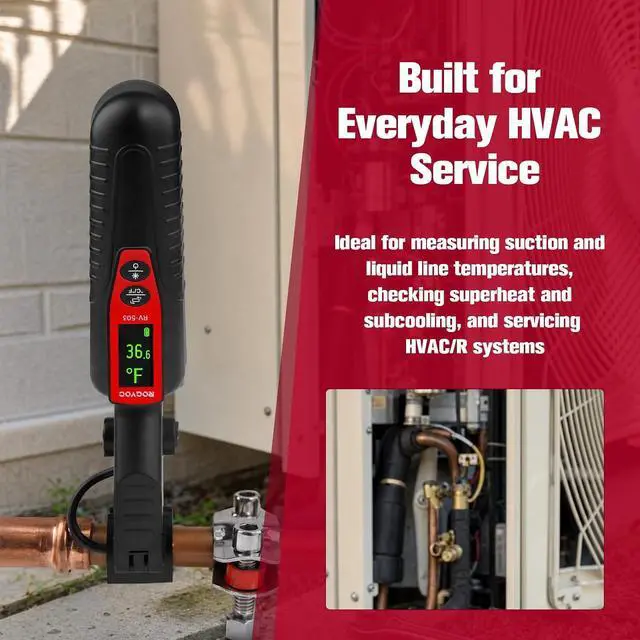 Alt view image 5 of 7 - HVAC Digital Pipe Clamp Thermometer