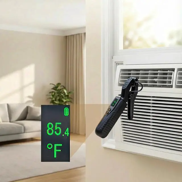 Alt view image 3 of 7 - Clamp On Wireless Temperature Probe High Accuracy Pipe Thermometer Meter for HVAC, Refrigeration & AC Systems, Range -58°F to 302°F, Battery-Powered, Easy-Read Display with Backlight