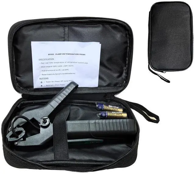 Alt view image 7 of 7 - Clamp On Wireless Temperature Probe High Accuracy Pipe Thermometer Meter for HVAC, Refrigeration & AC Systems, Range -58°F to 302°F, Battery-Powered, Easy-Read Display with Backlight