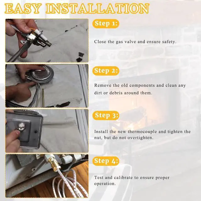 Alt view image 7 of 7 - 5 Pack Thermopile for Gas Fireplace 36" 750mv Fit for Pitco Frialator Southbend Oven Anets Fryer Parts Water Heater Gas Stove Fireplace Stoves Pilot Burner Generator Thermocouple Replace 60125501