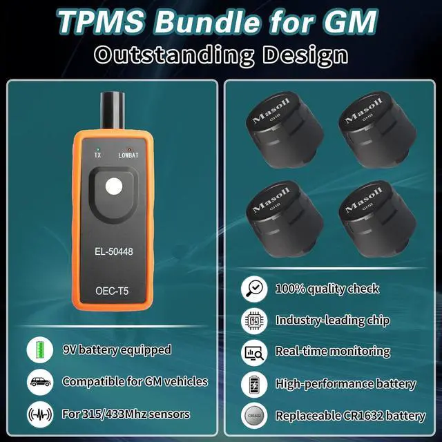 Alt view image 6 of 6 - TPMS Sensor for GM Chevy Silverado Buick Cadillac GMC, DIY Install