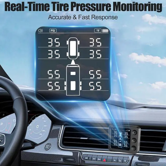 Alt view image 2 of 7 - Wireless RV TPMS Tire Pressure Monitoring System with 8 Sensors(Max. 10)