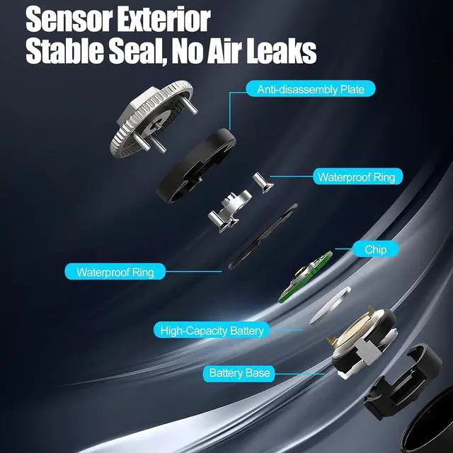 Alt view image 3 of 7 - Wireless RV TPMS Tire Pressure Monitoring System with 8 Sensors(Max. 10)