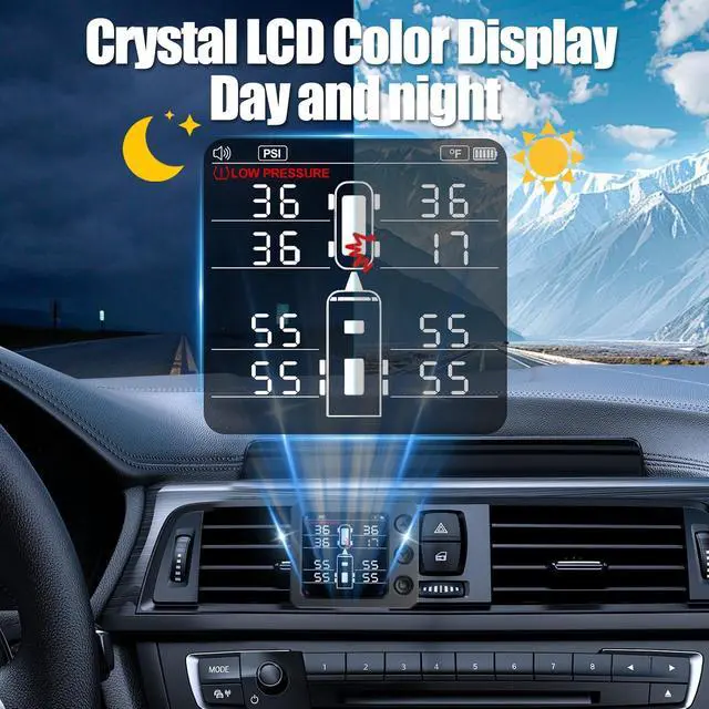 Alt view image 4 of 7 - Wireless RV TPMS Tire Pressure Monitoring System with 8 Sensors(Max. 10)
