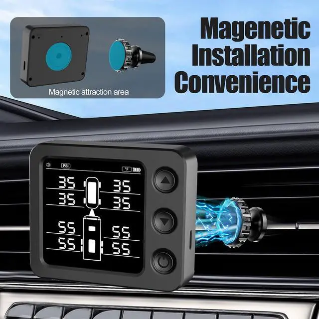Alt view image 6 of 7 - Wireless RV TPMS Tire Pressure Monitoring System with 8 Sensors(Max. 10)
