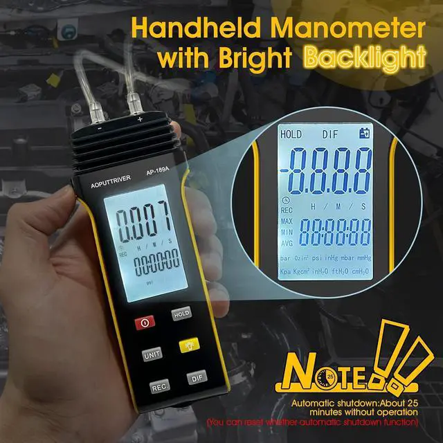 Alt view image 2 of 7 - 2Packs Hot Wire Anemometer AP-5000Y & AP-189A Digital Manometer
