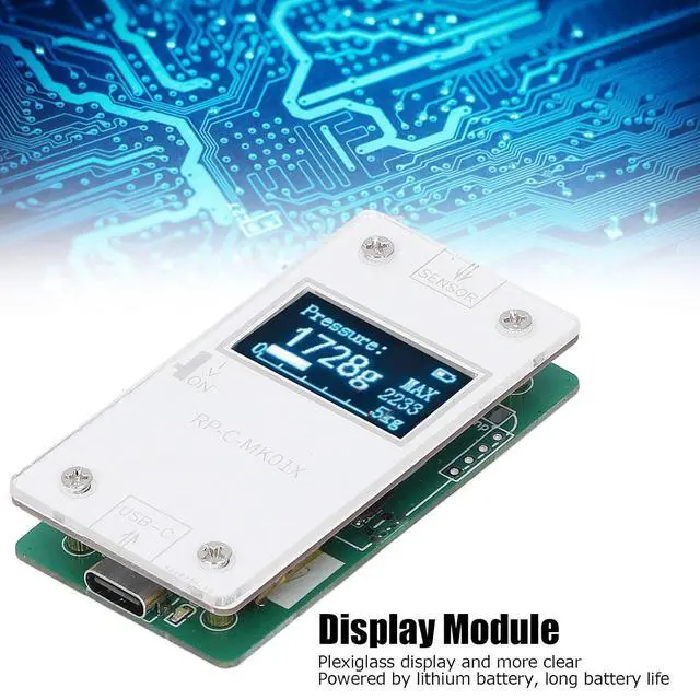 Alt view image 2 of 7 - Pressure Sensors Display Module, 32x62.6x11mm Copper Clad Laminate Ultra Thin Flexible Pressure Sensitive Film Pressure Sensor + Pressure Display Module