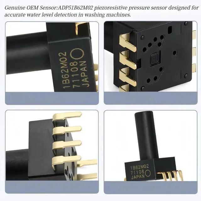 Alt view image 2 of 7 - ADP51B62M02 Pressure Sensor for Washing Machine Control Board, Piezoresistive Water Level Sensor, 8-Pin DIP Analog Output, Low pressure type 6kPa, Compatible with Whirlpool, Maytag, Amana. 2-pcs