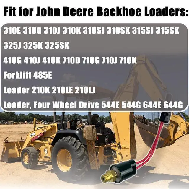 Alt view image 3 of 7 - RAPIHIADAN AT159811 Park Brake Oil Switch Sensor Pressure Switch Compatible with John Deere 310E 310G 310J 315SK 325J 410G 410J 710D 710G for Forklift 485E Replace AT159811A