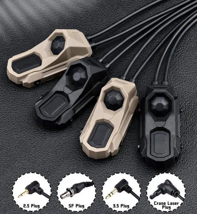 Alt view image 4 of 7 - Tactical Modular Dual Wire Button Remote Activation Pressure SwitchCompatible with M300/M600 PEQ15/A2 Etc Series Scout Troch Flashlightfor 20mm Rail and M&K System (SF+Crane Laser Plug BK)