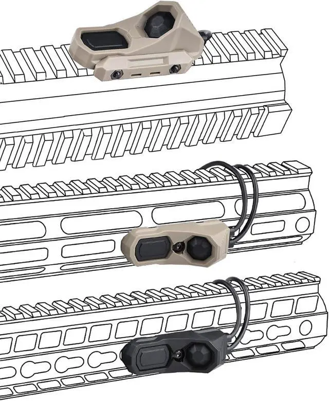 Alt view image 2 of 7 - Tactical Modular Dual Wire Button Remote Activation Pressure SwitchCompatible with M300/M600 PEQ15/A2 Etc Series Scout Troch Flashlightfor 20mm Rail and M&K System (SF+Crane Laser Plug BK)