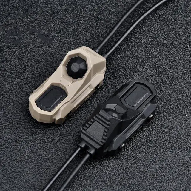 Alt view image 3 of 7 - Tactical Modular Dual Wire Button Remote Activation Pressure SwitchCompatible with M300/M600 PEQ15/A2 Etc Series Scout Troch Flashlightfor 20mm Rail and M&K System (SF+Crane Laser Plug BK)
