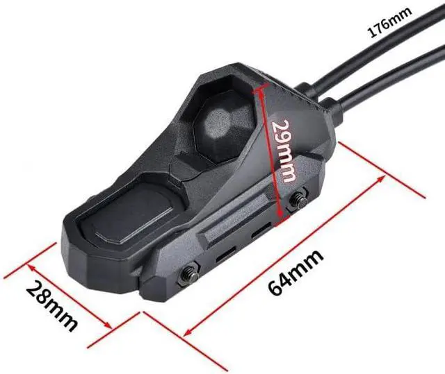 Alt view image 6 of 7 - Tactical Modular Dual Wire Button Remote Activation Pressure SwitchCompatible with M300/M600 PEQ15/A2 Etc Series Scout Troch Flashlightfor 20mm Rail and M&K System (SF+Crane Laser Plug BK)