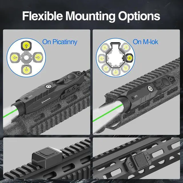 Alt view image 4 of 7 - Mlok and Picatinny Flashlight and Laser Combo for Rifle