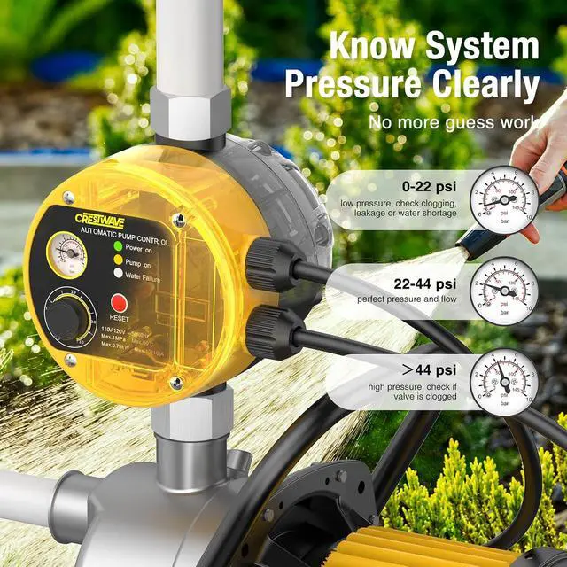 Alt view image 3 of 7 - Smart Pressure Switch with Gauge for Well Pump, 110V-120V Automatic