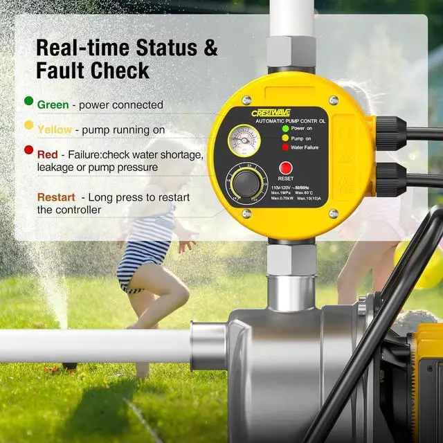 Alt view image 6 of 7 - Smart Pressure Switch with Gauge for Well Pump, 110V-120V Automatic