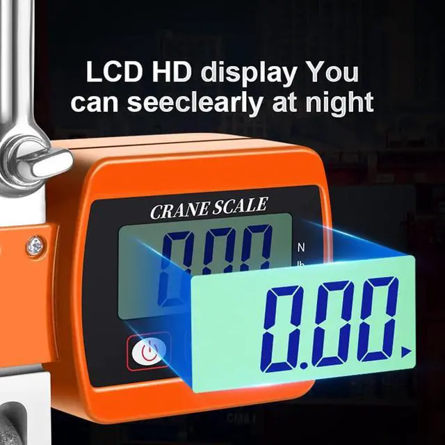 Alt view image 2 of 6 - 1100LBS Hanging Weight Scale Industrial Heavy Duty with Accurate Sensor Digital, Professional for Farm, Hunting, Bow Draw Weight, Big Fish & Hoyer Lift Orange