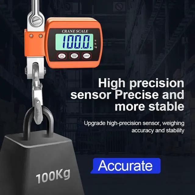 Alt view image 3 of 6 - 1100LBS Hanging Weight Scale Industrial Heavy Duty with Accurate Sensor Digital, Professional for Farm, Hunting, Bow Draw Weight, Big Fish & Hoyer Lift Orange