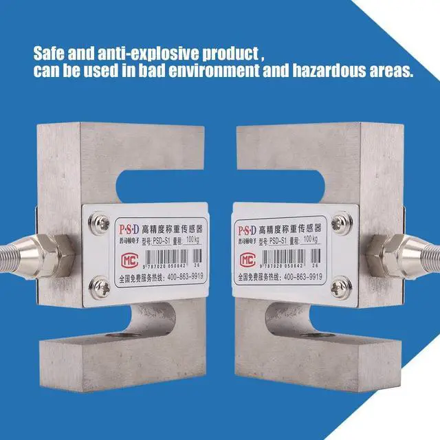Alt view image 2 of 7 - Portable S type Beam High Precision Load Cell Scale Sensor 50/100/ 300/2000 KG for Hopper Weight High Pressure Tension Weighing(100kg)