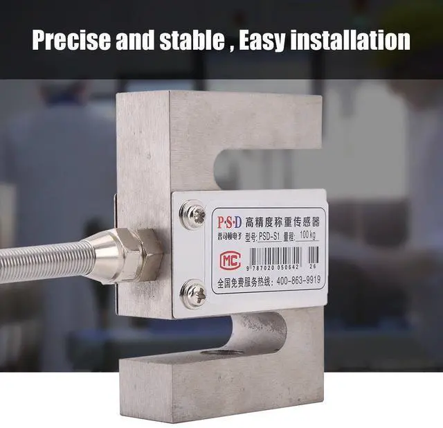 Alt view image 3 of 7 - Portable S type Beam High Precision Load Cell Scale Sensor 50/100/ 300/2000 KG for Hopper Weight High Pressure Tension Weighing(100kg)