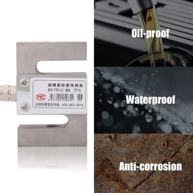 Alt view image 4 of 7 - Portable S type Beam High Precision Load Cell Scale Sensor 50/100/ 300/2000 KG for Hopper Weight High Pressure Tension Weighing(100kg)