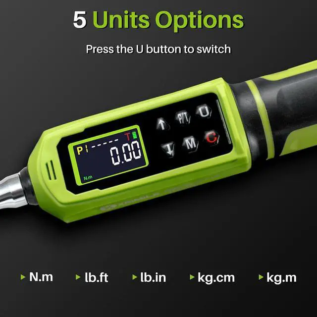Alt view image 2 of 6 - Digital Torque Wrench 1/4" Drive-4-266In.Lb for Bike Motorcycle