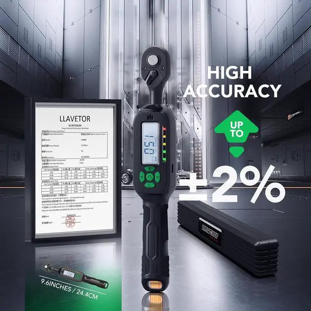 Alt view image 2 of 7 - Mini Torque Wrench Digital - 1/4-Inch Drive with Buzzer & LED, 13.2-265.5in.lb, High Precision Electronic Tool for Bike Repairs, Calibrated for Superior Performance