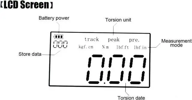 Alt view image 6 of 7 - Digital Torques Adapter, Wrench Adapter, Torsion Meter Portable, 1/2 Drive, High Accuracy with 2 x Conversion Head (1/4 and 3/8) & 1 x Screwdriver for Family Labor