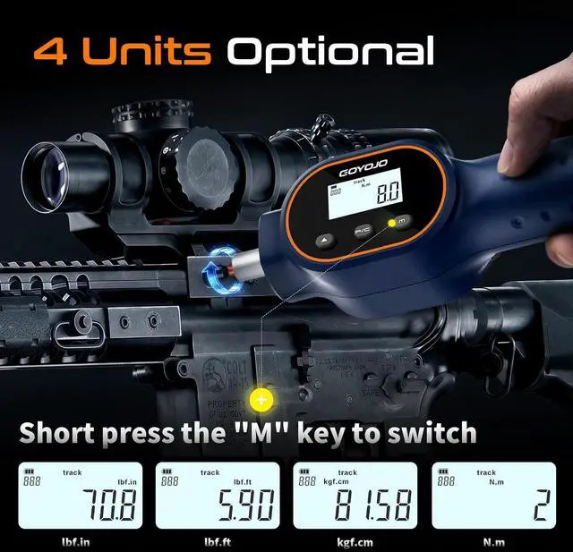 Alt view image 4 of 7 - Digital Torque Screwdriver 7.0870.8 in-lb / 0.88 Nm, 1/4" Adjustable Torque Screwdriver Set with Buzzer & Magnetic Bits, 999 Data Storage, for Gunsmithing, Electronics, and Mounting