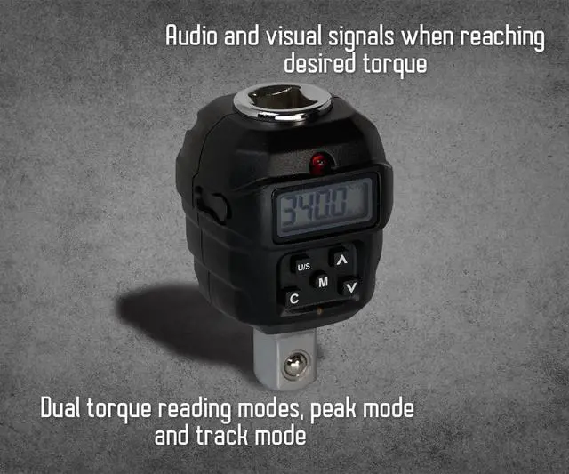 Alt view image 4 of 5 - Tools 1/2 inch Digital Torque Adapter, 12.5-250.7 ft-lbs (17-340 N-m) Torque Range ±3% Accuracy, LED and Buzzer Notification, Preset Memory, ISO 6789 Tested and Calibrated (TD4N-T340CN)