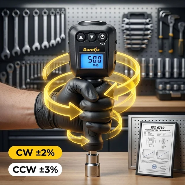 Alt view image 5 of 6 - RM602-4A (25 to 250 ft-lbs.) Digital Torque Adapter with Buzzer and LED Flash Notification ISO 6789 Standards with Certificate of Calibration