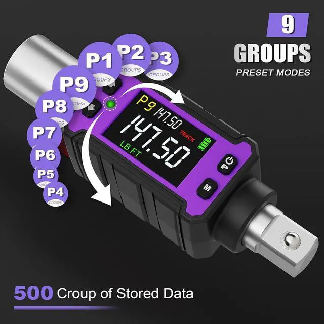 Alt view image 2 of 7 - 1/2" Digital Torque Adapter Set (2.9-147.6 Ft-lb / 4-200 Nm)
