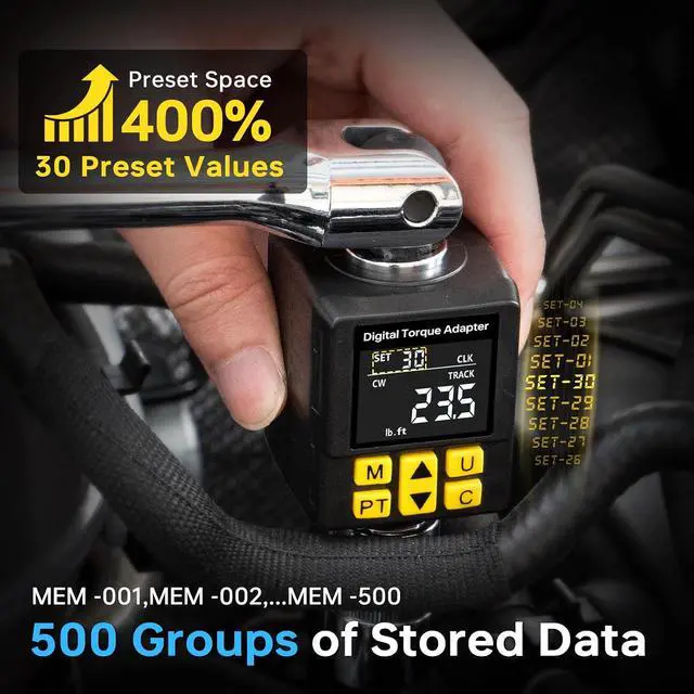 Alt view image 6 of 7 - 1/2" Digital Torque Wrench Adapter, 7.5-150Ft-lb (±2% Accuracy)