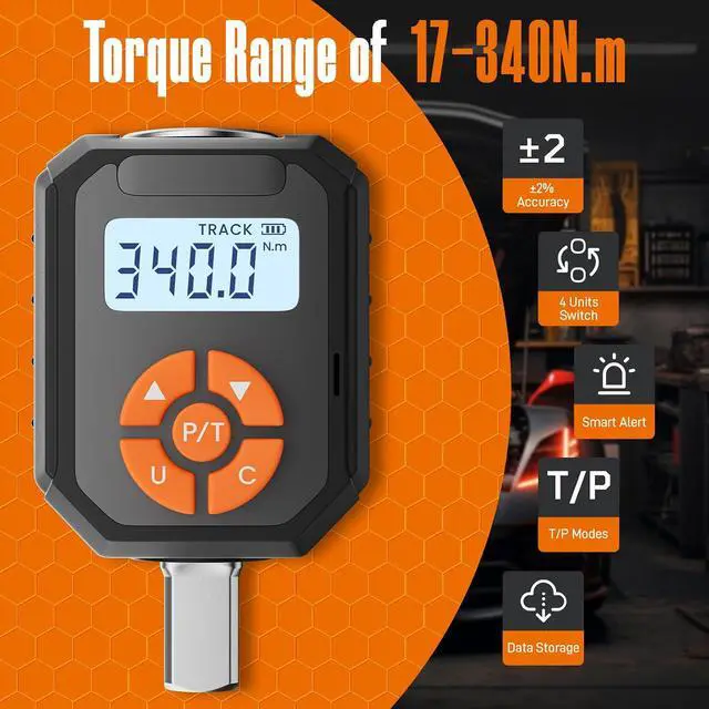 Alt view image 3 of 7 - 1/2" Digital Torque Wrench Adapter Set, 12.54-250.8 Ft.lb/17-340 N.m Electronic Torque Adapter with Buzzer & LED Indicator for Automotive Motocycle Car Repair