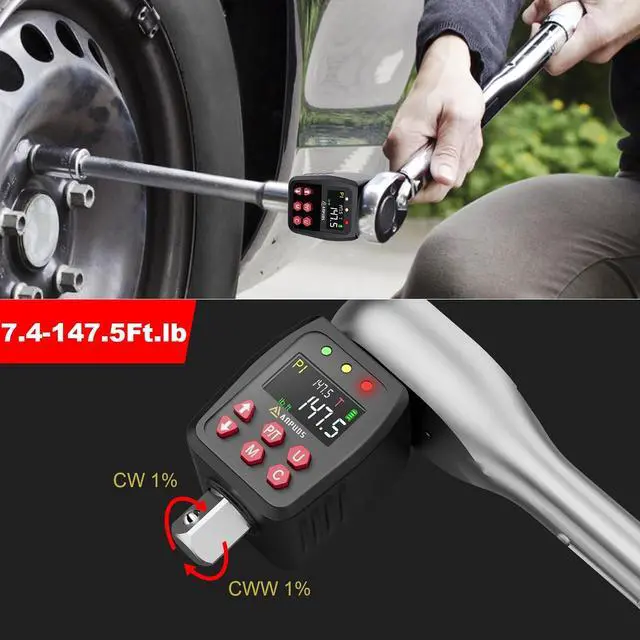 Alt view image 3 of 7 - 1/2" Digital Torque Adapter, 7.4-147.5 Ft-lb/10-200 Nm, ±1% Accuracy