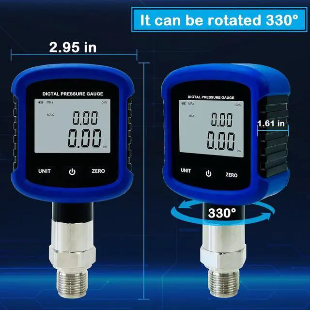 Alt view image 3 of 7 - S281 High Precision 10000PSI 70Mpa Digital Hydraulic Pressure Gauge 0.2% FS Accuracy Air Manometer 1/4 Inch NPT Thread with Bluetooth Connection for Mobile Phone and 330° Rotation