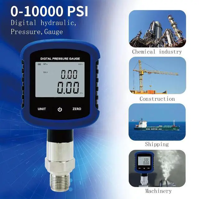Alt view image 5 of 7 - S281 High Precision 10000PSI 70Mpa Digital Hydraulic Pressure Gauge 0.2% FS Accuracy Air Manometer 1/4 Inch NPT Thread with Bluetooth Connection for Mobile Phone and 330° Rotation
