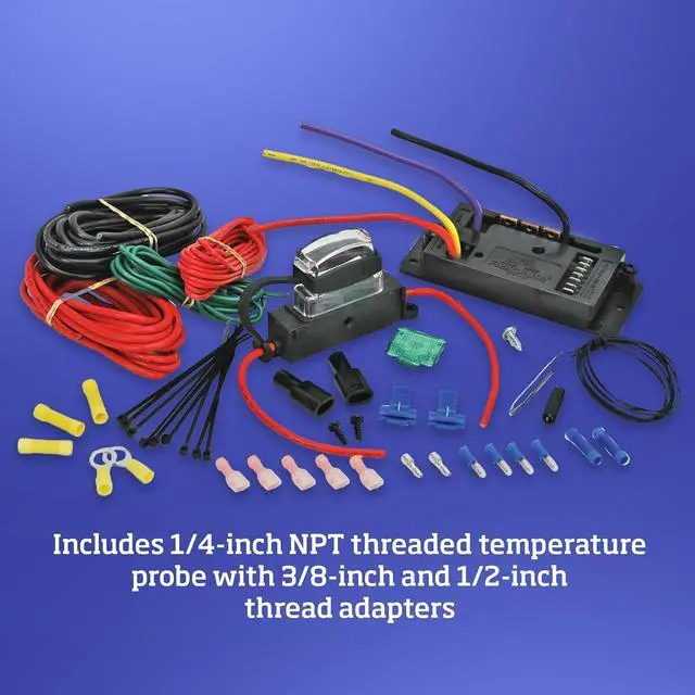 Alt view image 5 of 7 - Variable Speed Controller and Relay Kit with Thread-In Temperature Sensor, Fan Controller With Temperature Probe (31163), Black